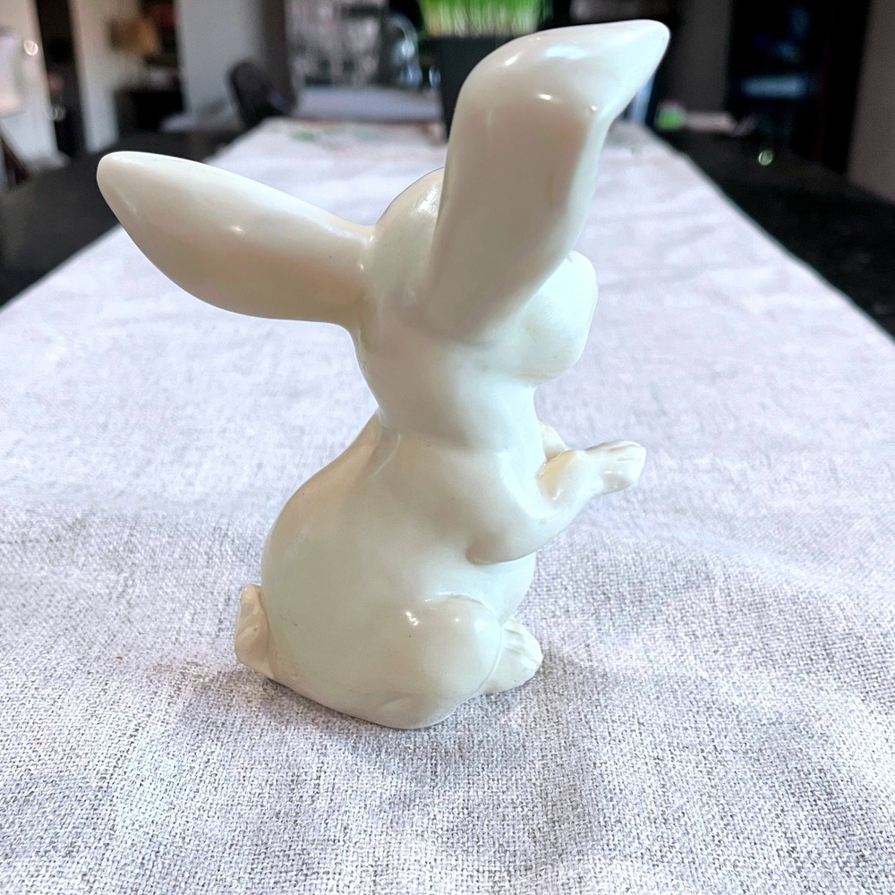 A Santini Italy Alabaster Rabbit Figurine Sculpture Vintage Signed White Bunny - Picture 2 of 6
